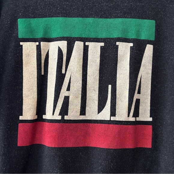 Vintage ITALIA Black Sweatshirt W/Pockets - Picture 2 of 15